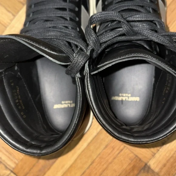 Saint Laurent Black and Gray High-Top Sneakers - Picture 7 of 14
